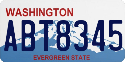 WA license plate ABT8345