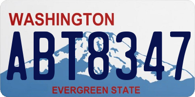 WA license plate ABT8347