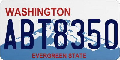 WA license plate ABT8350