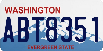 WA license plate ABT8351