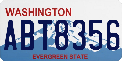 WA license plate ABT8356