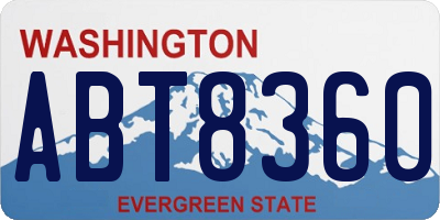WA license plate ABT8360