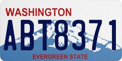 WA license plate ABT8371