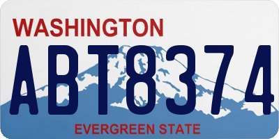 WA license plate ABT8374