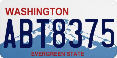 WA license plate ABT8375