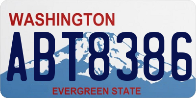 WA license plate ABT8386