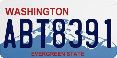 WA license plate ABT8391