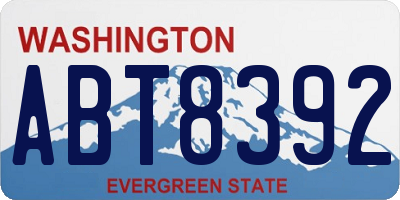 WA license plate ABT8392