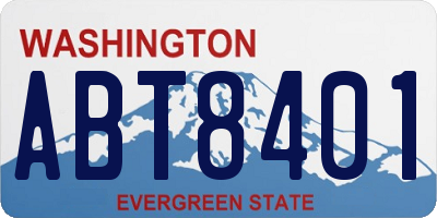 WA license plate ABT8401