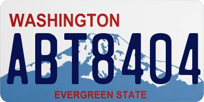 WA license plate ABT8404