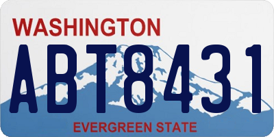 WA license plate ABT8431