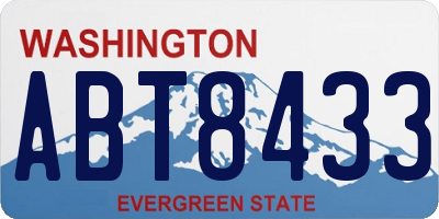 WA license plate ABT8433