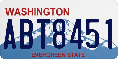 WA license plate ABT8451