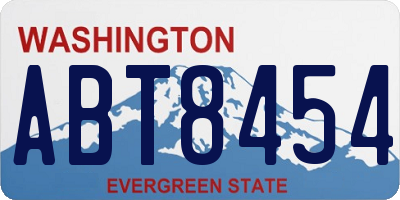 WA license plate ABT8454