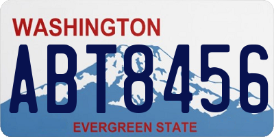 WA license plate ABT8456
