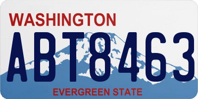 WA license plate ABT8463