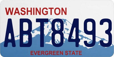 WA license plate ABT8493