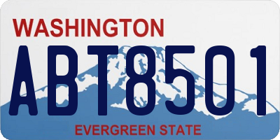 WA license plate ABT8501