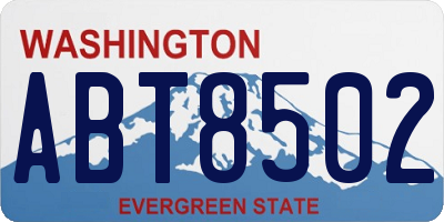 WA license plate ABT8502