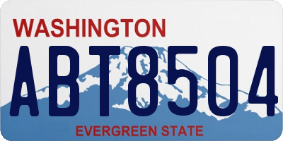WA license plate ABT8504
