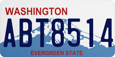 WA license plate ABT8514