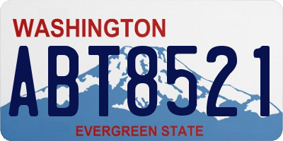 WA license plate ABT8521