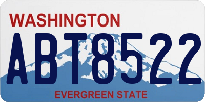 WA license plate ABT8522