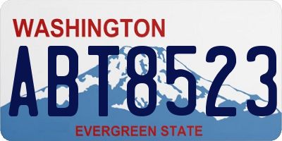 WA license plate ABT8523