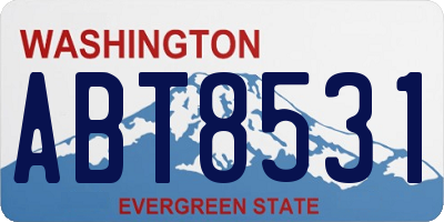 WA license plate ABT8531