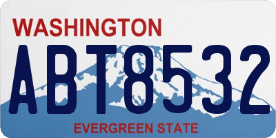 WA license plate ABT8532