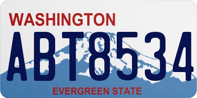 WA license plate ABT8534
