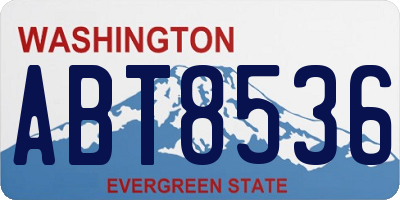 WA license plate ABT8536