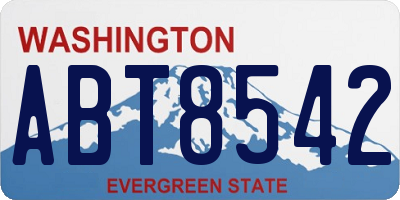 WA license plate ABT8542