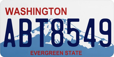 WA license plate ABT8549