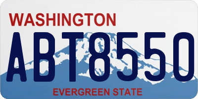 WA license plate ABT8550