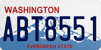 WA license plate ABT8551