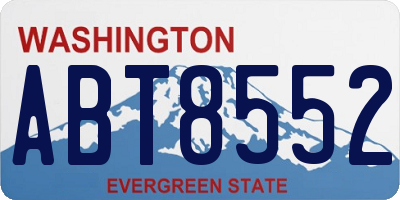 WA license plate ABT8552