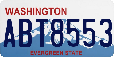 WA license plate ABT8553