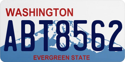 WA license plate ABT8562