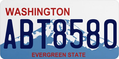 WA license plate ABT8580