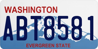 WA license plate ABT8581