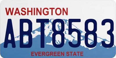 WA license plate ABT8583