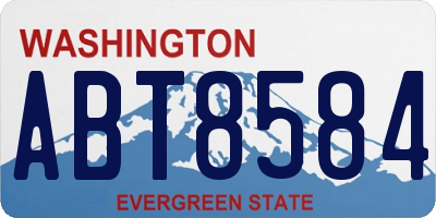 WA license plate ABT8584