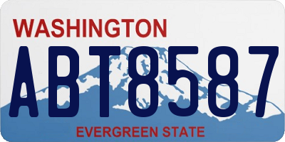 WA license plate ABT8587