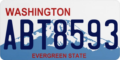 WA license plate ABT8593