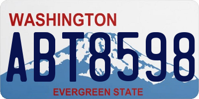 WA license plate ABT8598