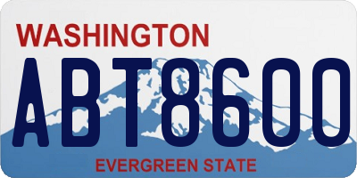 WA license plate ABT8600