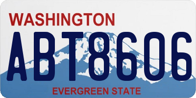WA license plate ABT8606