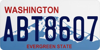 WA license plate ABT8607