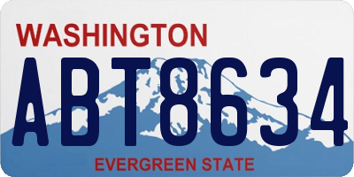 WA license plate ABT8634